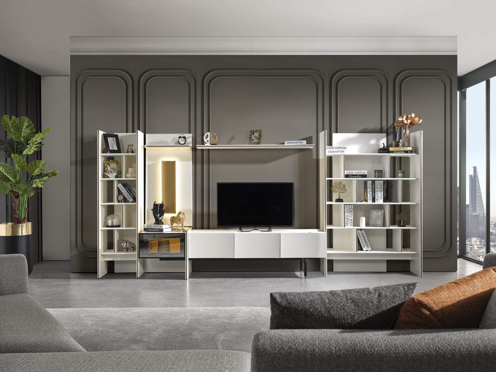 Wohnwand Design Schrank Wohnzimmer TV Wände Regal