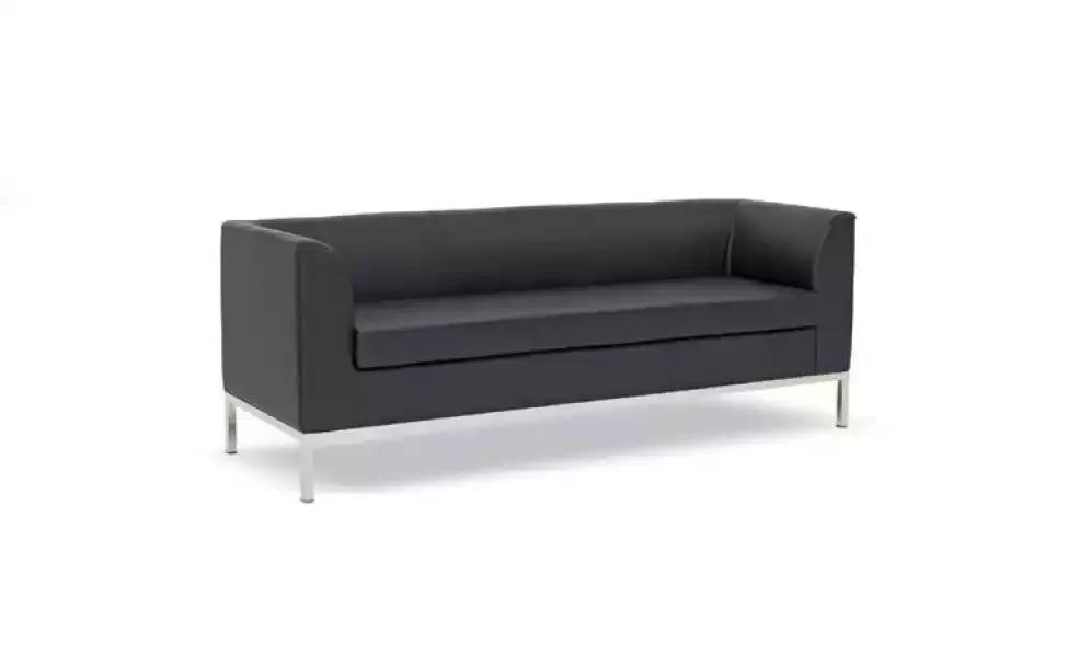 Schwarzer Polster Dreisitzer Luxus Möbel Arbeitszimmer Textilsofas