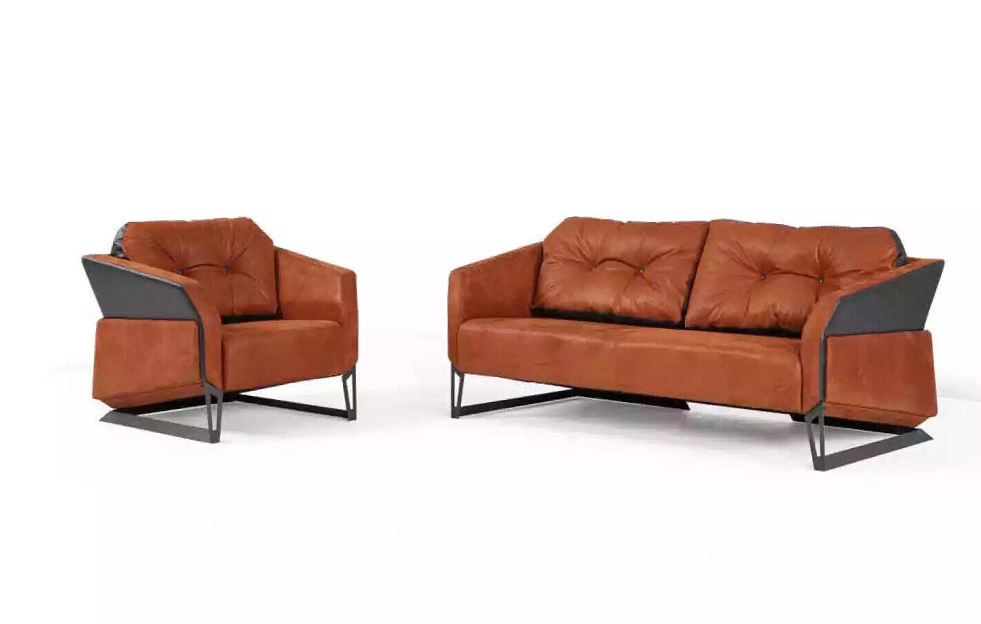 Moderne Sofagarnitur Arbeitszimmermöbel Dreisitzer Büro Sessel Leder 3+1
