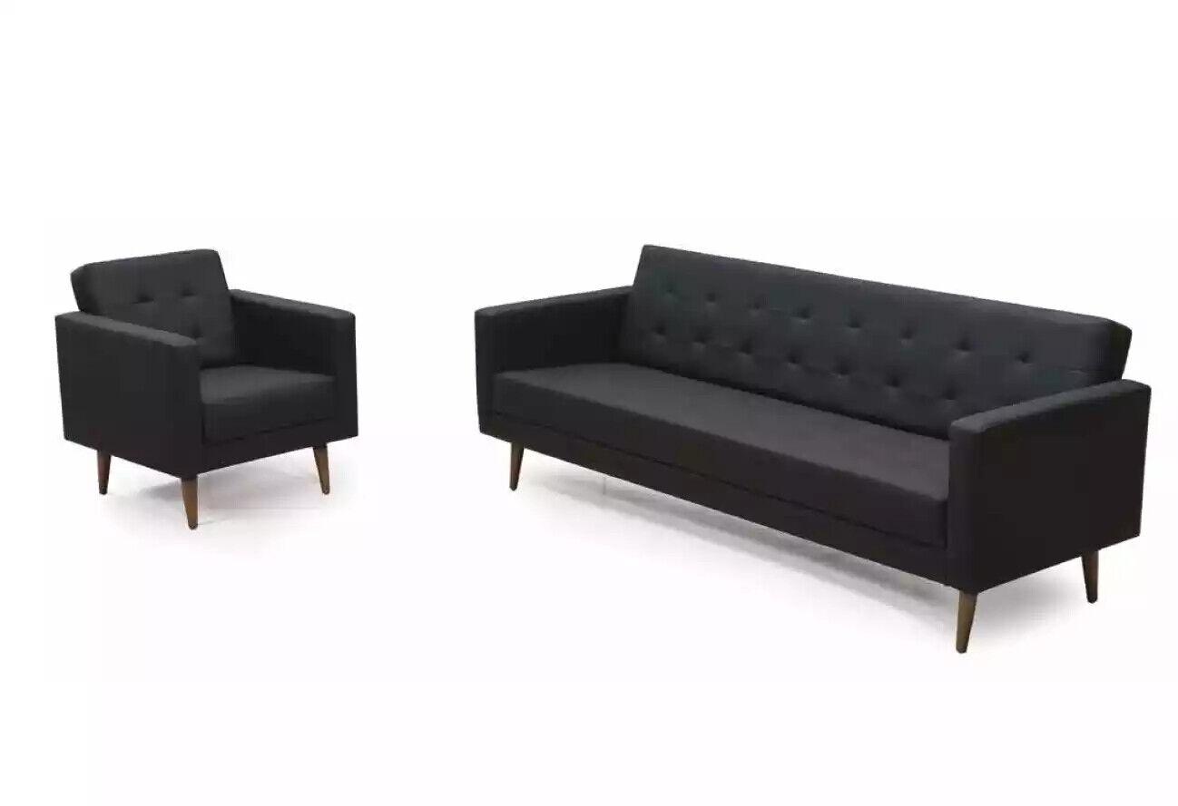 Komplette Sofagarnitur Sessel Dreisitzer Stil Möbel Arbeitszimmer 3+1