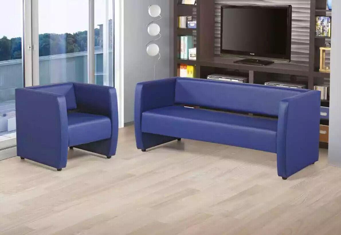 Sofa 2 Sitzer Luxus Couch Arbeitszimmer Büroeinrichtung Leder Möbel
