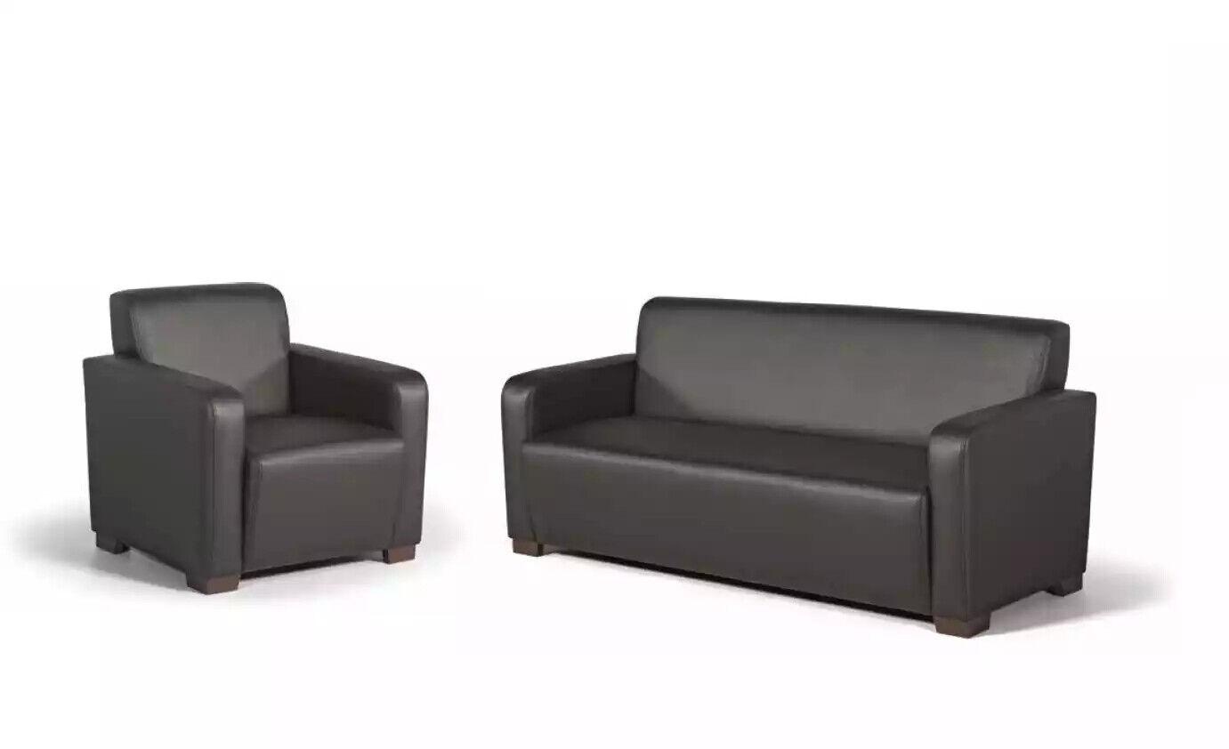 Büroeinrichtung Sofa 3 Sitzer Designer Arbeitszimmer Möbel Leder Modern