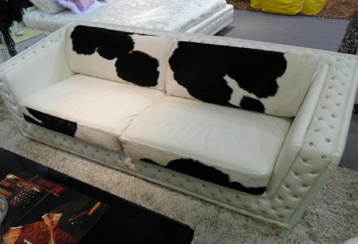 Luxus Sofa Chesterfield Dreisitzer Echtleder Couchen Weiß Modern