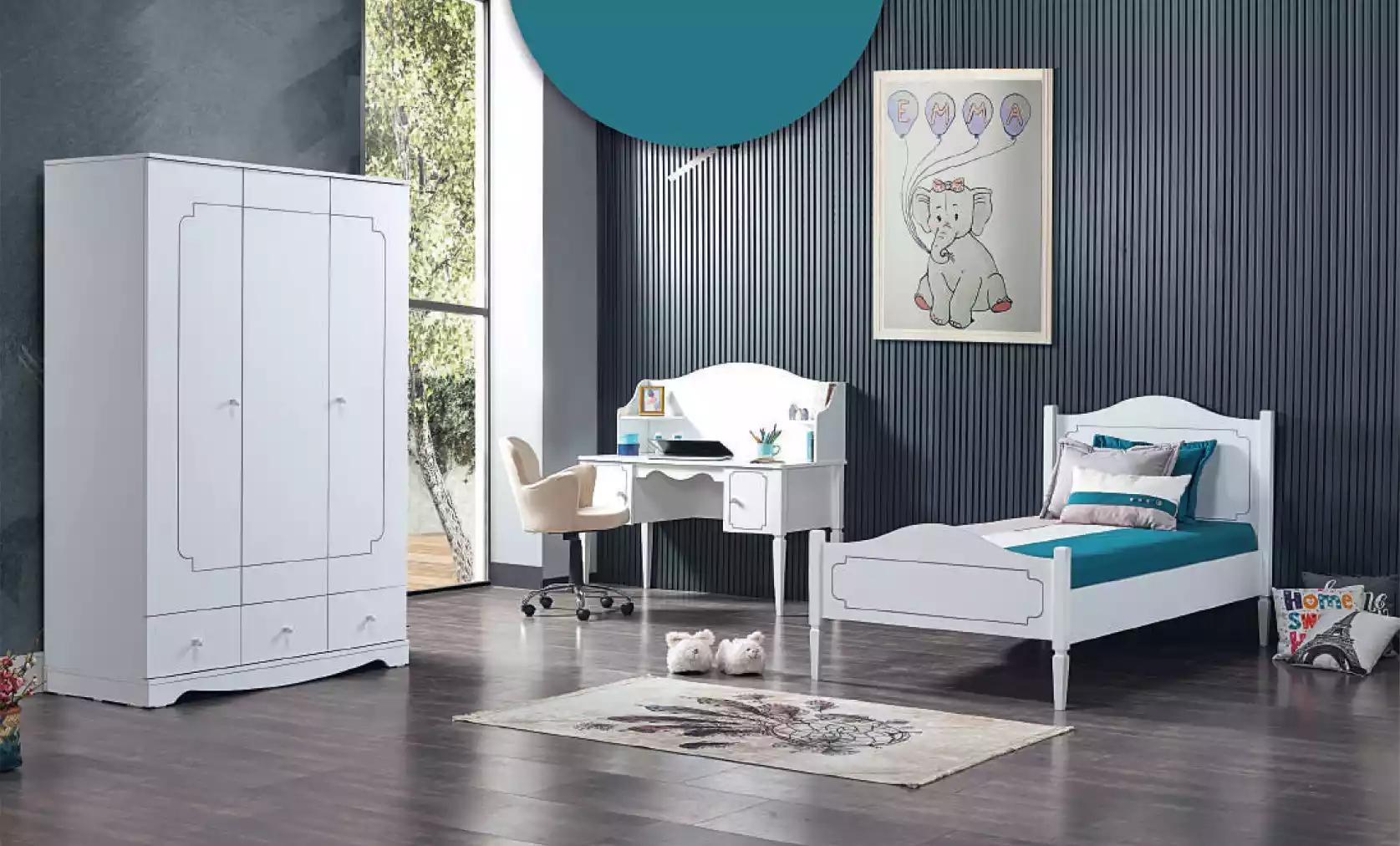 Komplettzimmer Schlafzimmer Möbel Schreibtisch Bett Schrank 3tlg.