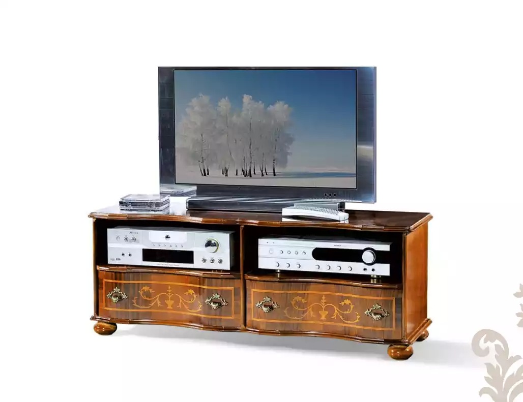 Braunes TV-Regal Luxus RTV Schrank Wohnzimmer Möbel Holz Einrichtung