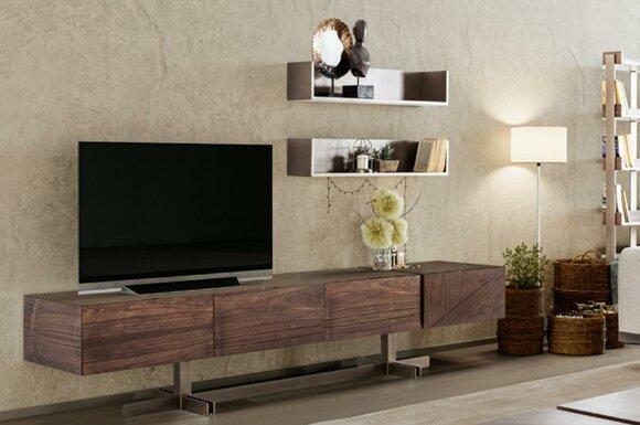 Moderne Wohnzimmermöbel Lowboard RTV Schrank Regal Holzmöbel Braun Neu