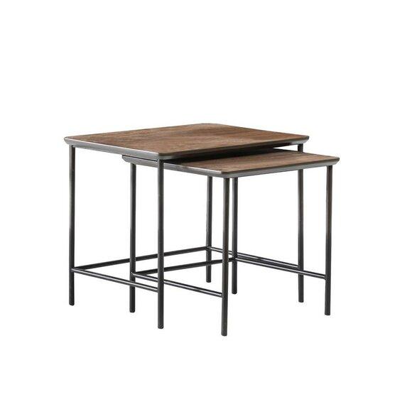 Luxus Beitelltische Kaffetisch Modern Holzitsch Komplettes Set Braun Neu