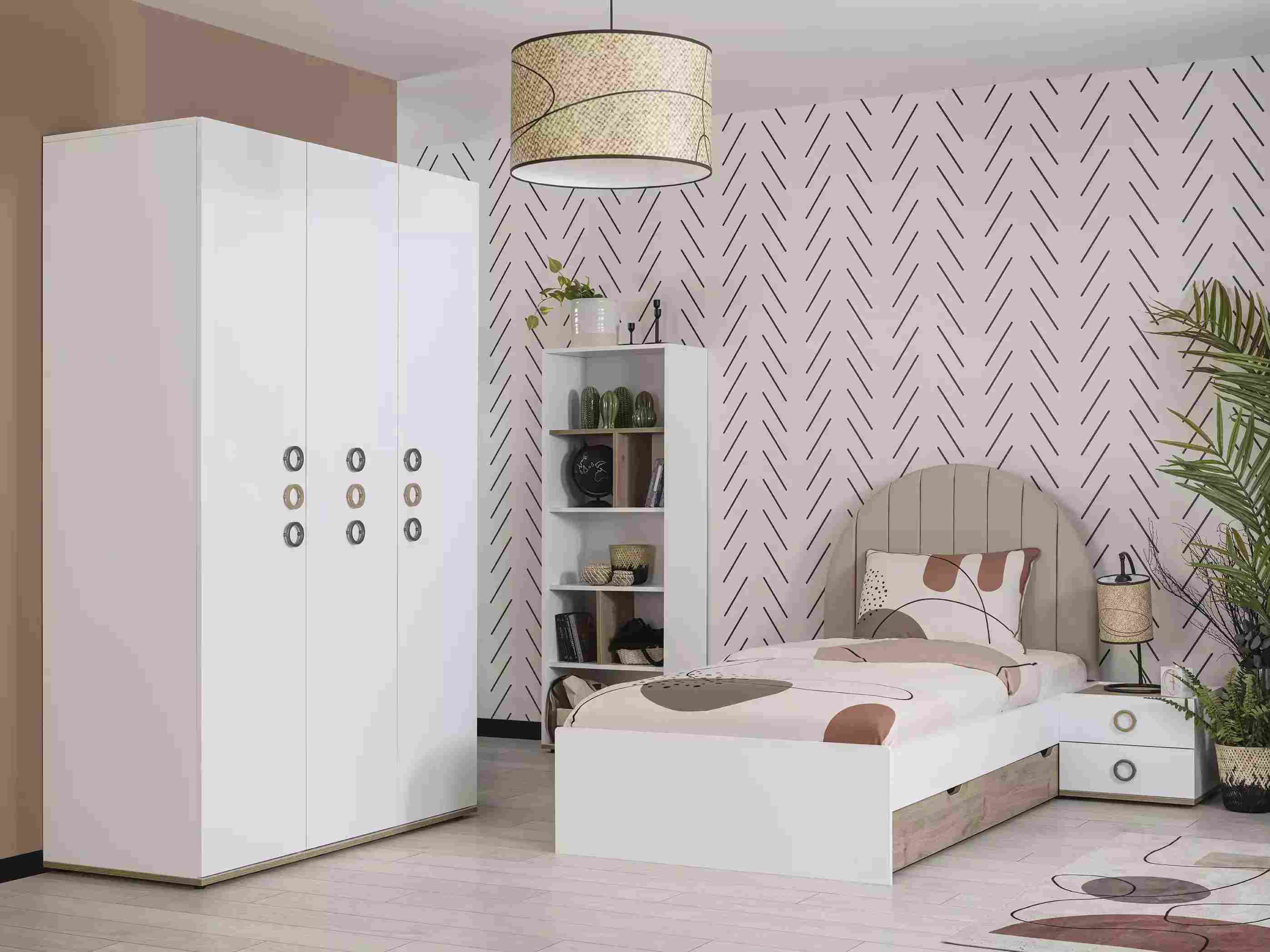 Design Kinderzimmer Komplete Bett Kindermöbel Holz Weiß Set 4tlg Neu