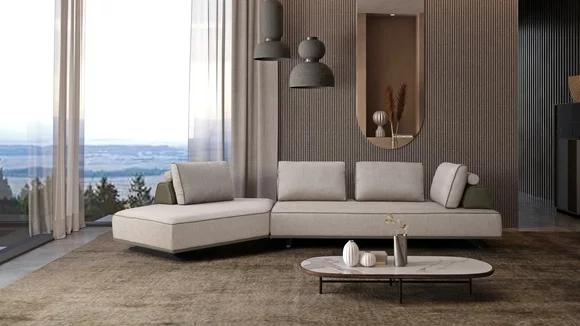 Ecksofa L Form Wohnzimmer Sofa Polstersofa Grau Stoffsofa Couch Modern