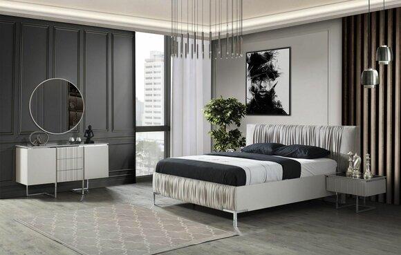 Schlafzimmer Komplette Bettrahmen Doppelbett Set 5tlg Bett Weiß Gruppe