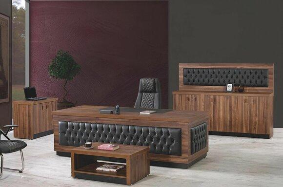 Luxus Büromöbel Komplettbüro Schreibtisch Büro Set 4tlg Holz Braun