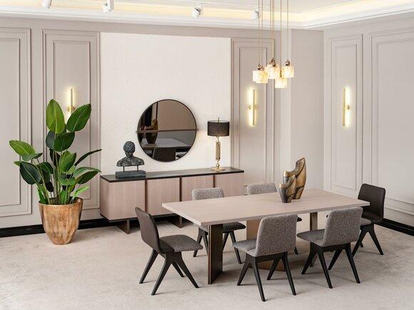 Esszimmer Essgruppe Esszimmermöbel Esstisch Essecke 9tlg Holz Beige