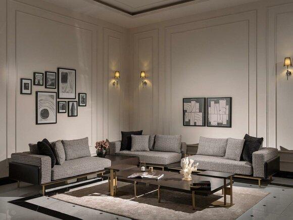 Ecksofa L form Eckgarnitur Großes Sofa Grau Polstersofa Stoffsofa Neu