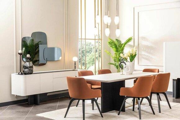Essecke Esszimmermöbel Weiß 9tlg Esszimmer Esstisch Stühle Essgruppe