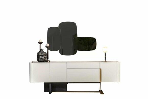 Sideboard Anrichte Weiß Schrank Spiegel Kommode Holz Garnitur Kommode