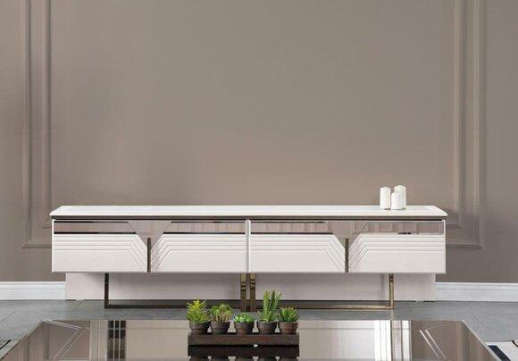 Sideboard RTV Lowboard TV Ständer Holzschrank Schrank Holz Weiß Design