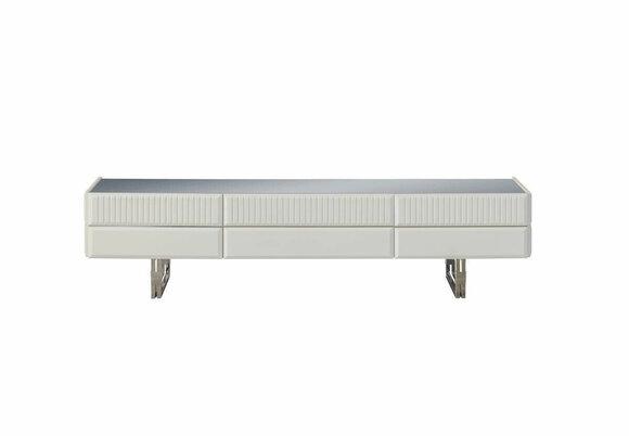 Holzschrank TV Ständer RTV Lowboard Schrank Holz Weiß Modern Sideboard