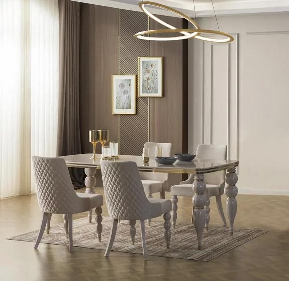Beiger Esszimmertisch Luxuriöser Holztisch Designer Esszimmer Möbel