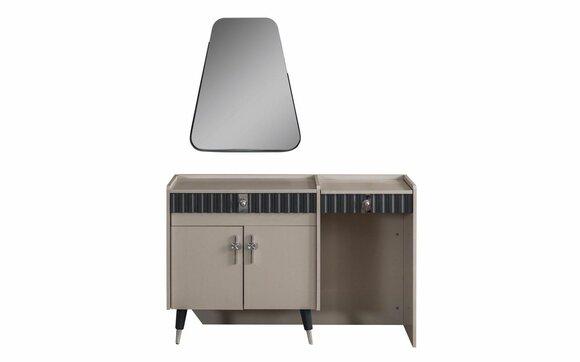 Grau Schminktisch Holz Kosmetiktisch Designer Konsole Spiegel 2tlg