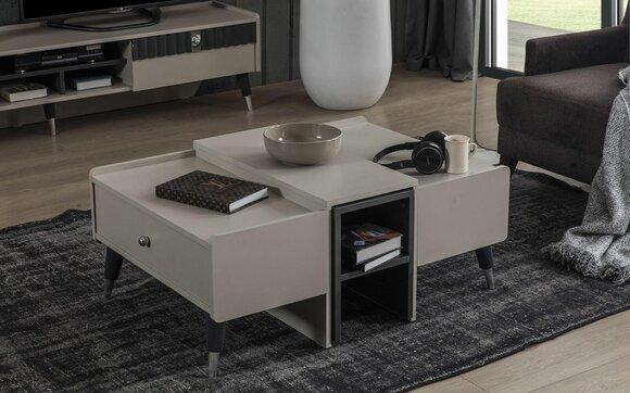 Grau Kaffeetisch Moderner Sofatisch Holz Couchtisch Wohnzimmer Möbel