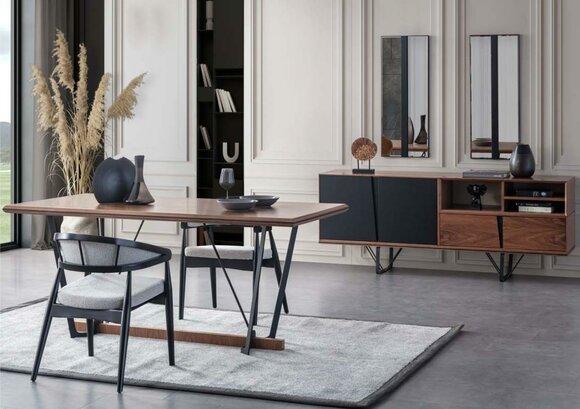 Essecke Esszimmer Esstisch Set 2tlg Anrichte Esszimmertisch Braun Holz