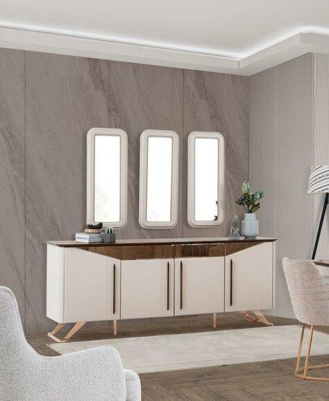 Sideboard Anrichte Kommode Schrank Beige Holz Holzschrank Esszimmer