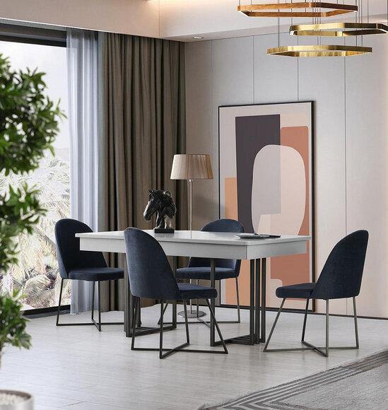Designer Küchengruppe Esszimmer Möbel Essecke Esstisch Stühle 7tlg Neu