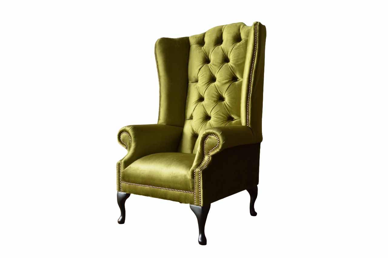 Ohrensessel Chesterfield Sofa Couch Polster 1 Sitzer Sessel Textil