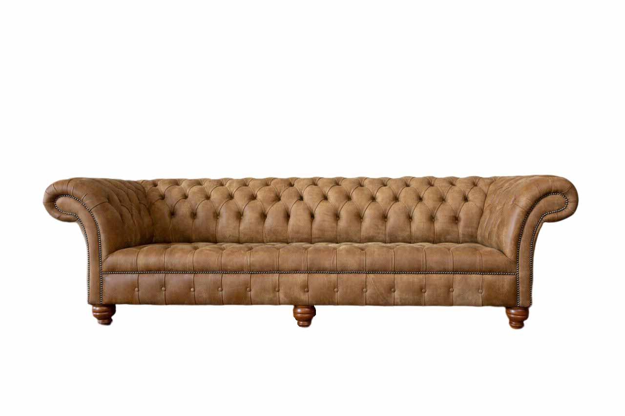 Sofa 4 Sitzer Chesterfield Polster Wohnzimmer Design Luxus Holz