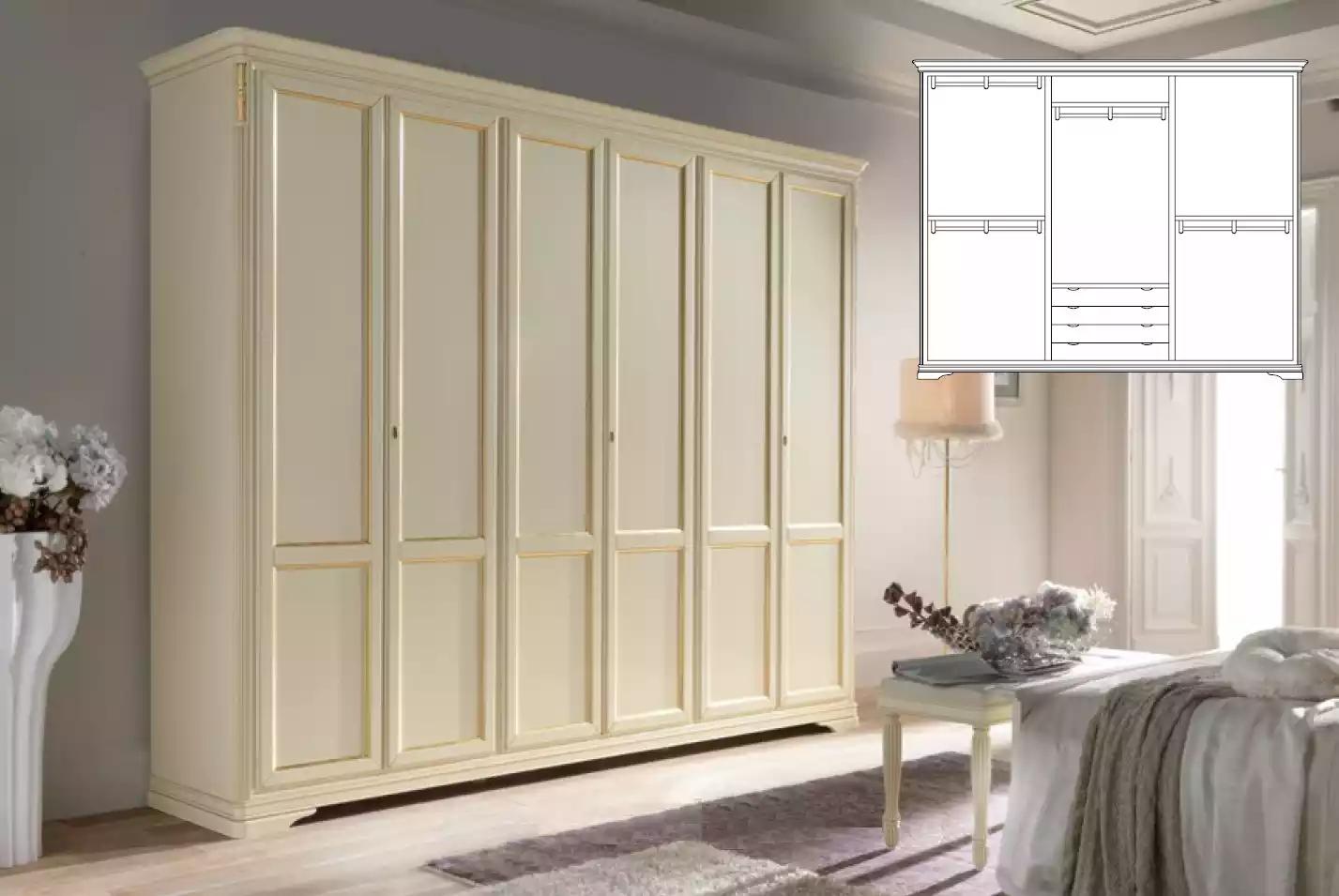 Kleiderschrank Beige Luxus Möbel Italienische Einrichtung Schlafzimmer