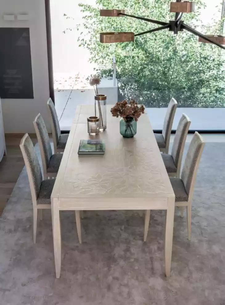 Stuhl Gruppe Garnitur Tisch 6x Stühle Esszimmer Design Holz Essgruppe 7tlg