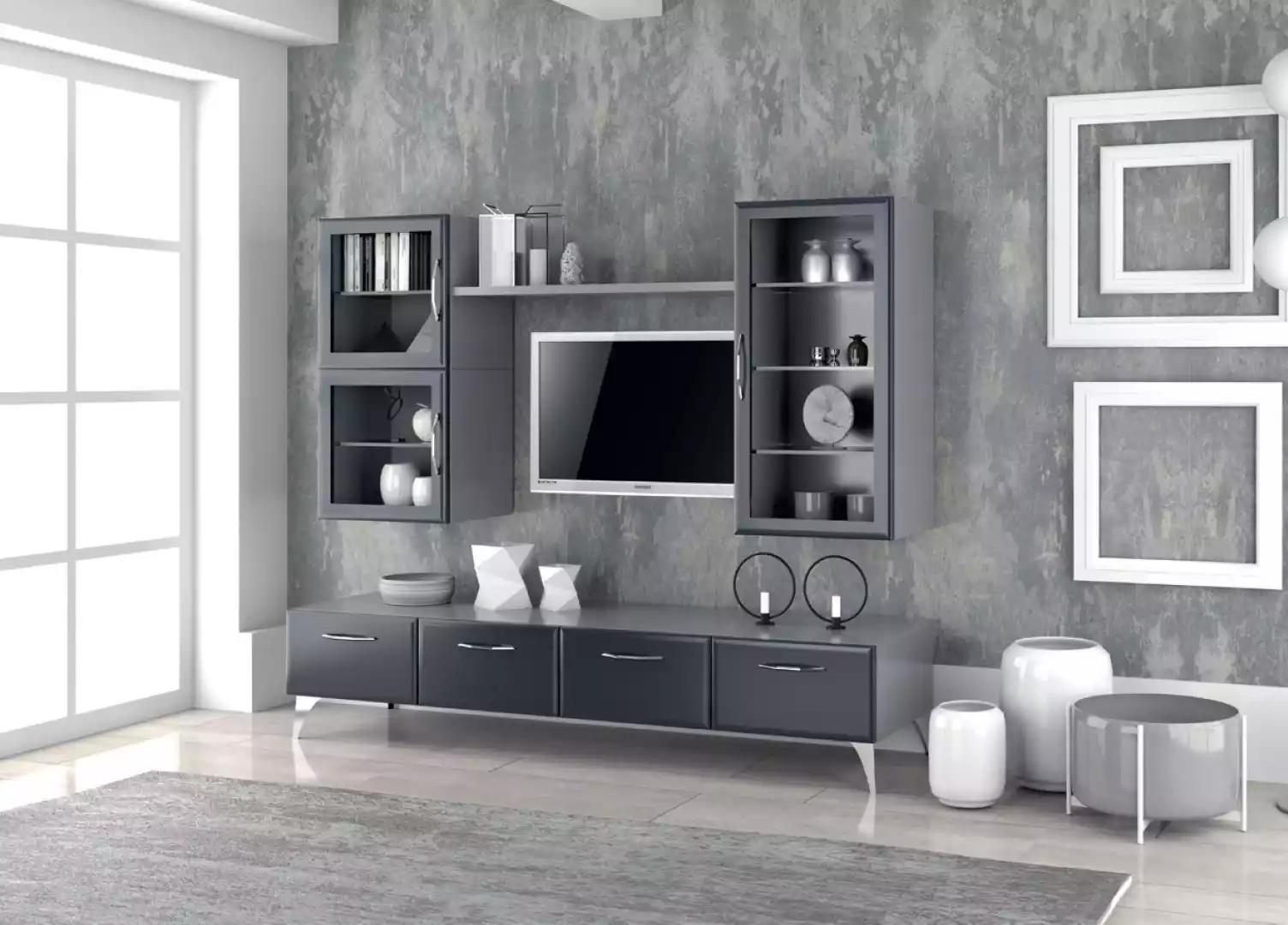 tv Ständer Seitenschrank Moderne Wohnwand Wohnzimmer Wohnwände 4tlg