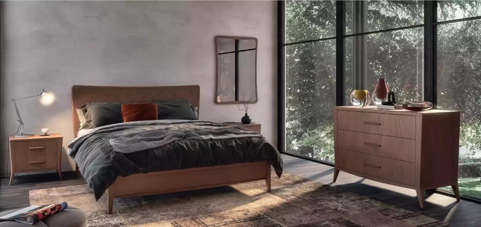 Schlafzimmer Set Bett 2x Nachttische Kommode Design Luxus Möbel 4tlg