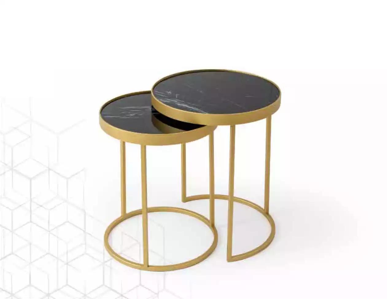 Beistelltisch gold Wohnzimmer Möbel Material Edelstahl Design