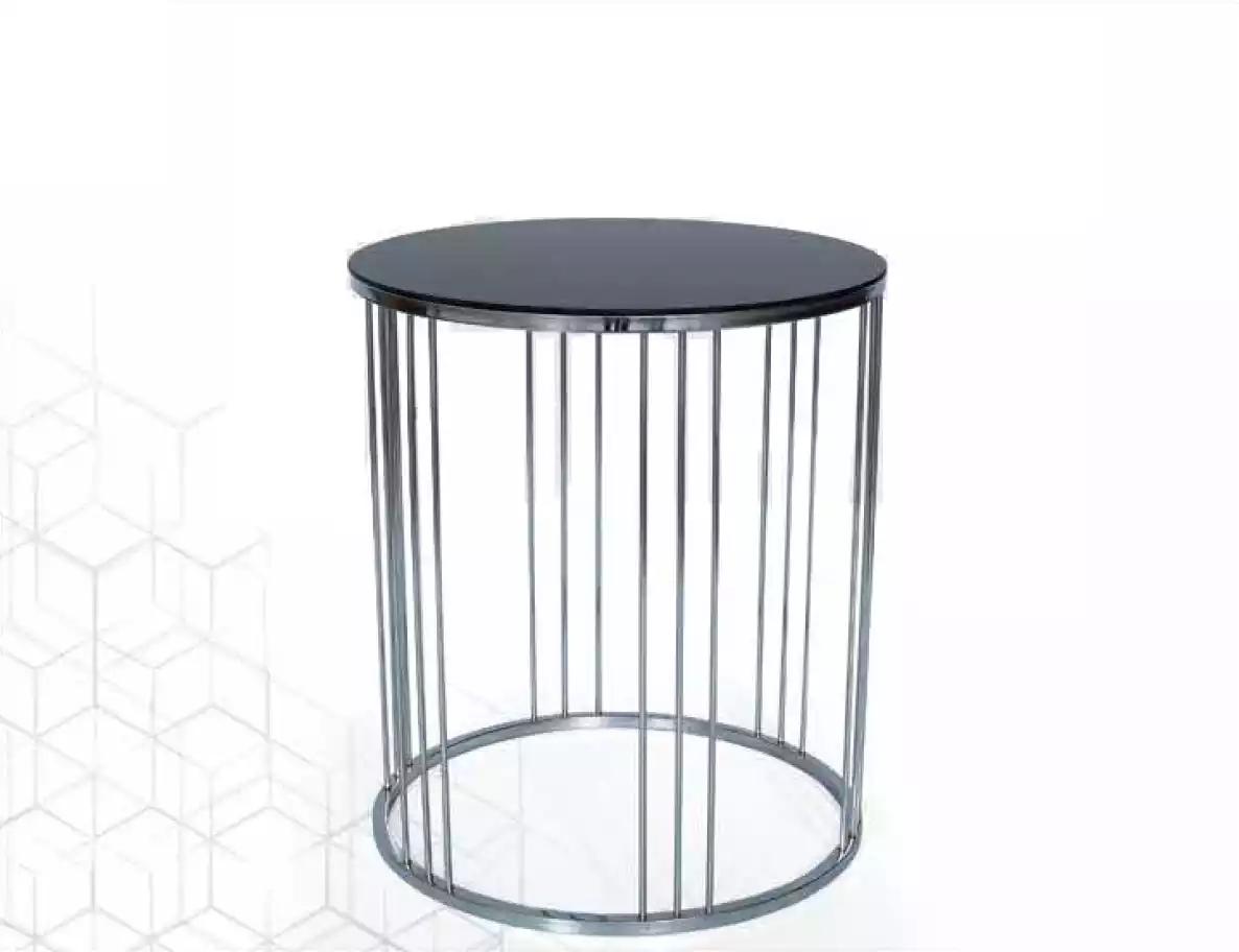 Beistelltisch Wohnzimmer Möbel Material Edelstah schwarz Design Modern