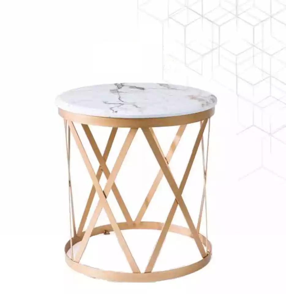 Wohnzimmer Beistelltisch gold Modern Möbel Material Edelstahl Design