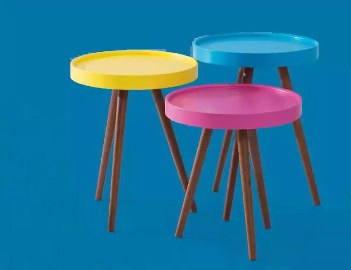Beistelltisch 3х braun Wohnzimmer Möbel Material Holz Design neu