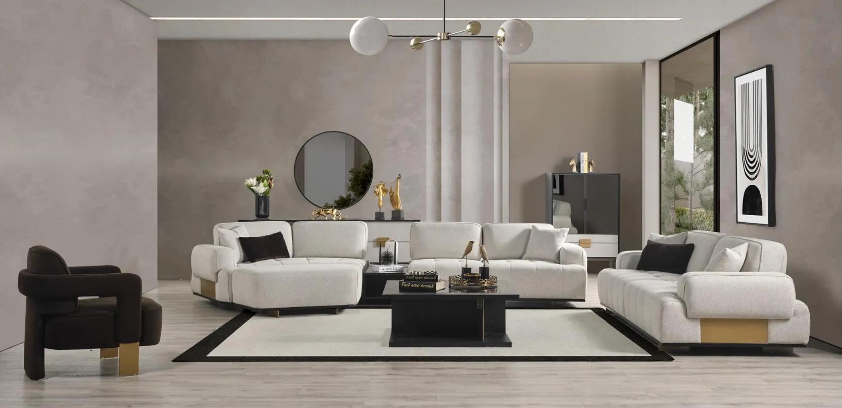 Wohnzimmer set Ecksofa L-form 3+1 Sitzer Sofa Couchgarnitur Möbel Sofas