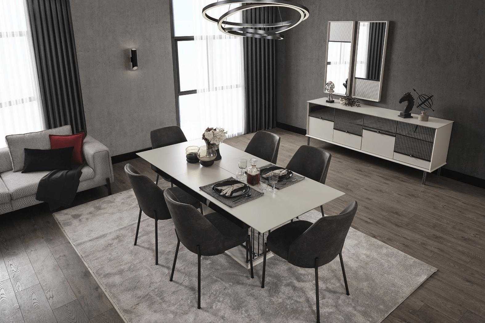 Moderne Essgruppe Designer Esszimmergarnitur Esstisch Stühle Sideboard
