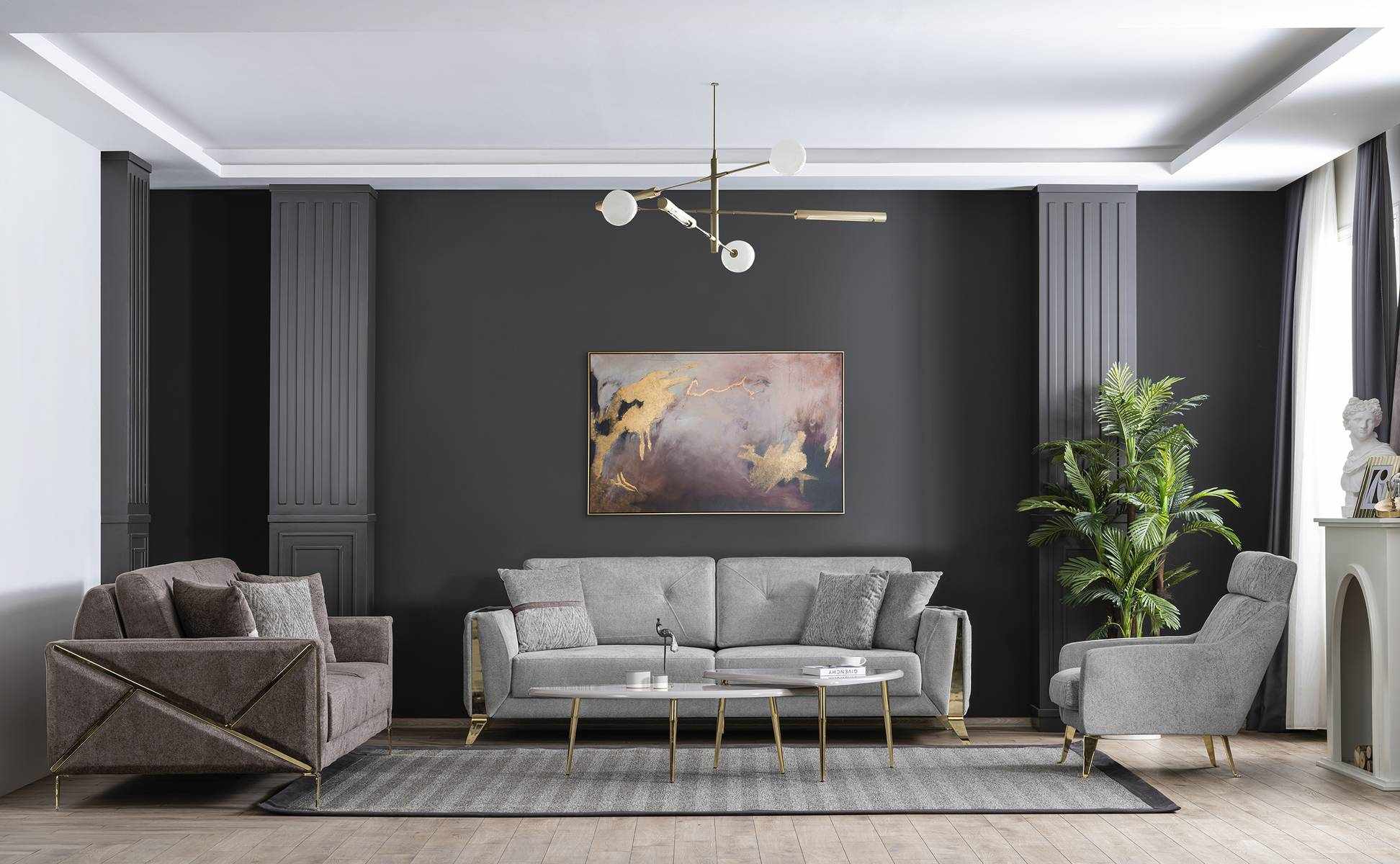 Wohnzimmer Set 331 Sitzer 2х Couchtische Modern Möbel Design Luxus