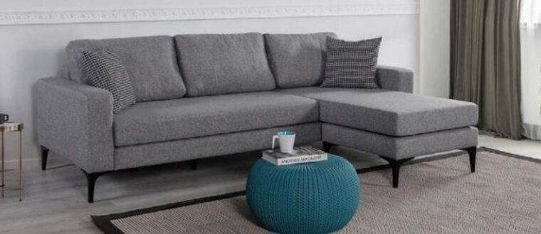 Wohnzimmer L-Form Grauer Sofa Polstermöbel Designe Couch Ecksofa