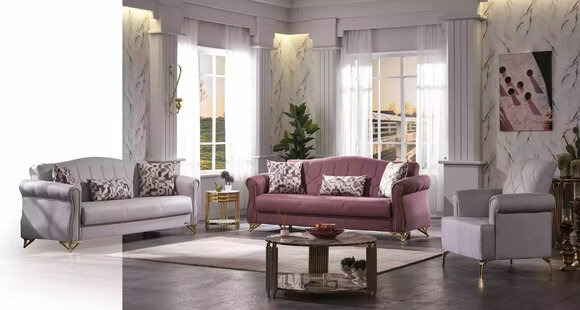 Sofagarnitur 3+3+1 luxus sofagarnitur wohnzimmer sitz polster möbel couch