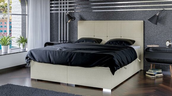 Schlafzimmer Bett Polster Stoff Design Luxus Möbel Doppelbett Boxspringbett
