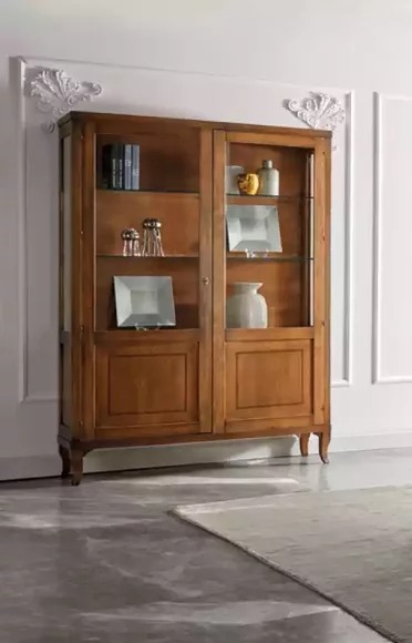 Vitrine Braun Esszimmer Luxus Möbel Holz Klassischе Design Möbel