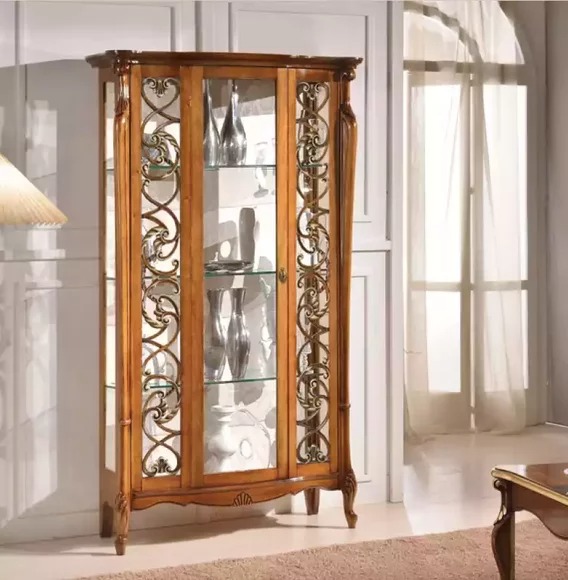 Wohnzimmer Vitrine Schränke Holz Glas Möbel Einrichtung Klassischе