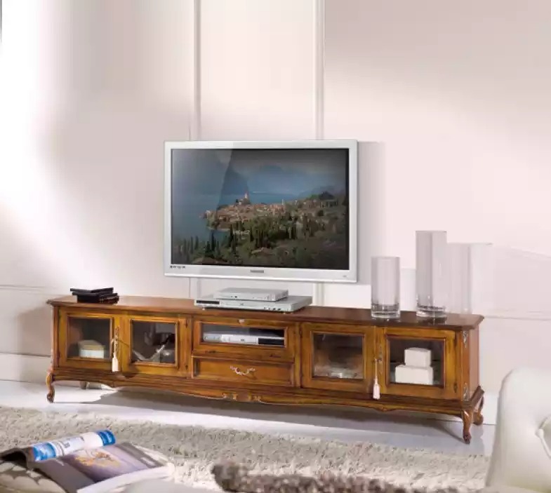 TV Ständer Holz Wohnzimmer Möbel Braun Schrank Regal Neu Wohnwand