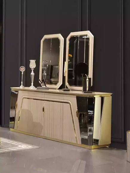 Luxus Anrichte Esszimmer Sideboard Modern Design Kommode Spiegel Möbel