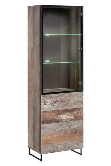 Vitrine Design Schrank Holz Moderne Neu Möbel Grau Holz Einrichtung
