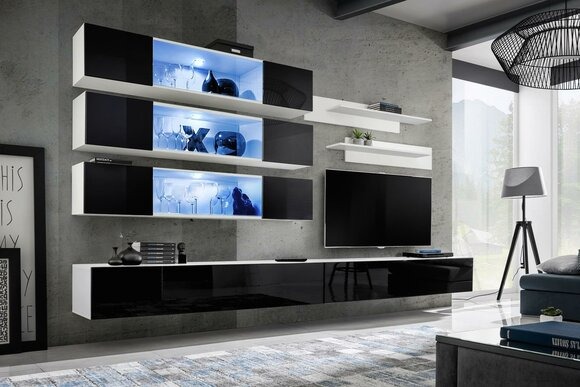 Luxus Neu Wohnwand Designer Modern Wohnzimmer Set Wandschrank Lowboard