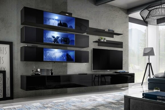 Wohnwand rtv Wohnzimmer Möbel Sideboard Wandregale tv Wandschrank Neu
